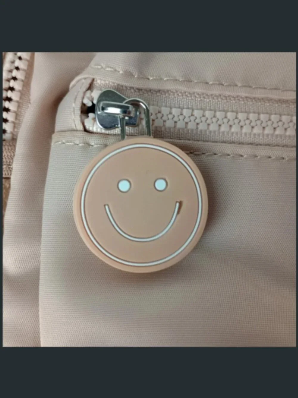 Divided H&M Beige Smiley Face Charm Top Handle Shoulder Straps Backpack Purse‎